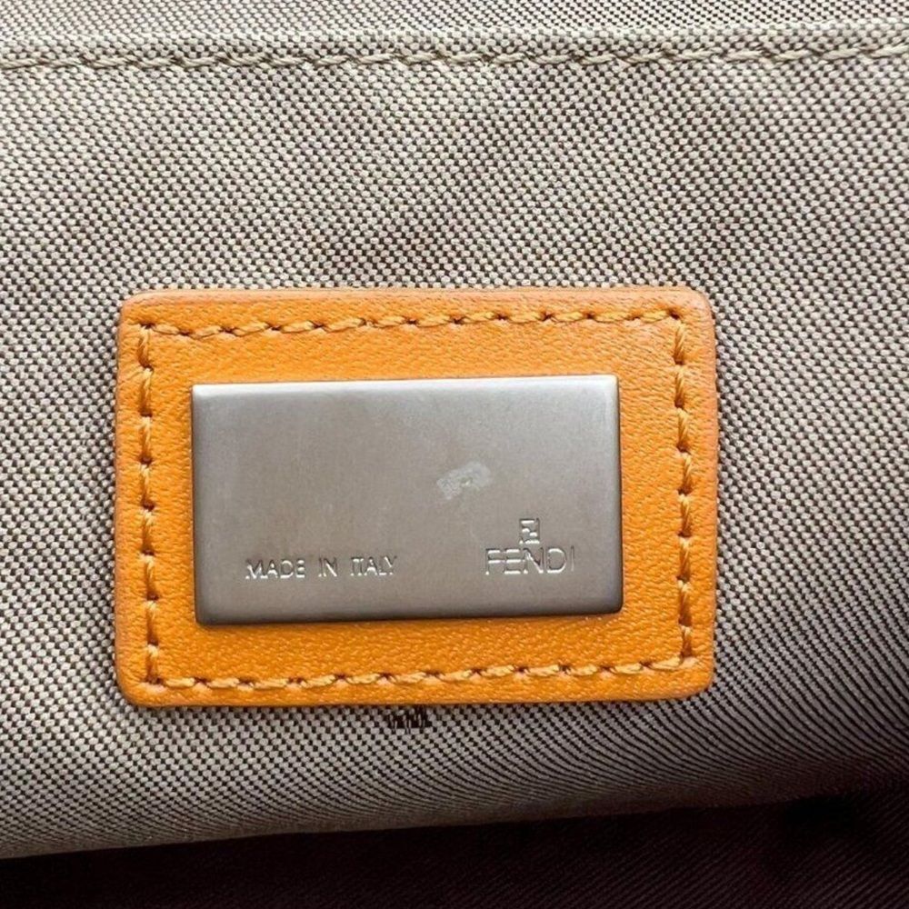 Vintage FENDI Orange Monogram FF Zucca Logo Canvas Pochette Shoulder Bag… - Picture 16 of 16